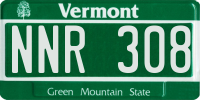 VT license plate NNR308