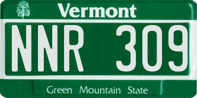 VT license plate NNR309