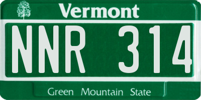 VT license plate NNR314