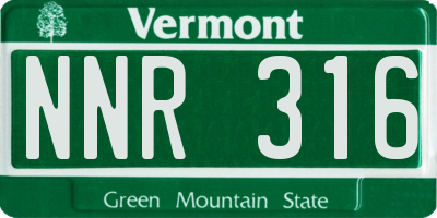 VT license plate NNR316
