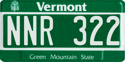 VT license plate NNR322