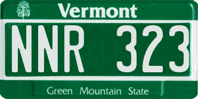VT license plate NNR323