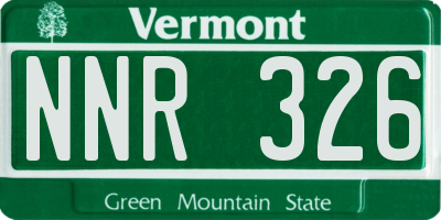 VT license plate NNR326