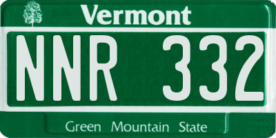 VT license plate NNR332