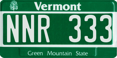 VT license plate NNR333