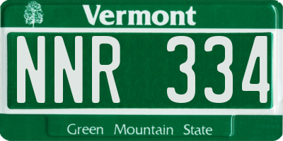 VT license plate NNR334