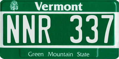 VT license plate NNR337