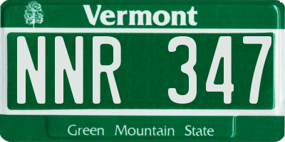 VT license plate NNR347