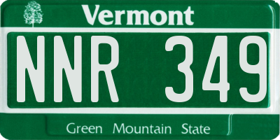 VT license plate NNR349