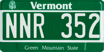 VT license plate NNR352
