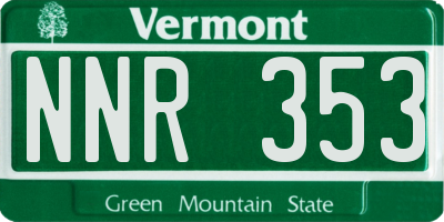 VT license plate NNR353