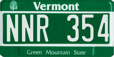 VT license plate NNR354