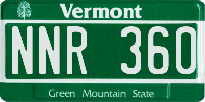 VT license plate NNR360