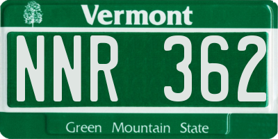 VT license plate NNR362