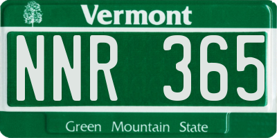 VT license plate NNR365