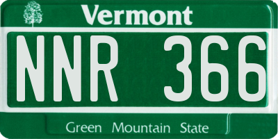 VT license plate NNR366