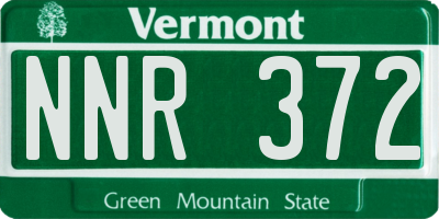 VT license plate NNR372