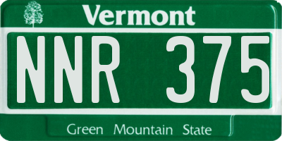 VT license plate NNR375