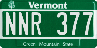 VT license plate NNR377