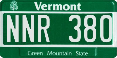 VT license plate NNR380