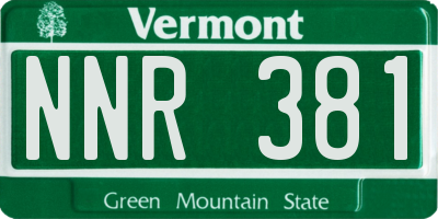 VT license plate NNR381