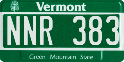 VT license plate NNR383