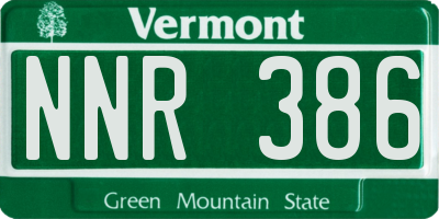 VT license plate NNR386