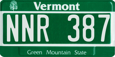 VT license plate NNR387