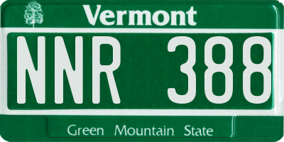 VT license plate NNR388