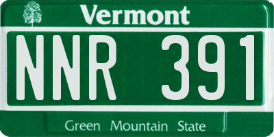 VT license plate NNR391