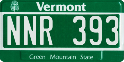 VT license plate NNR393