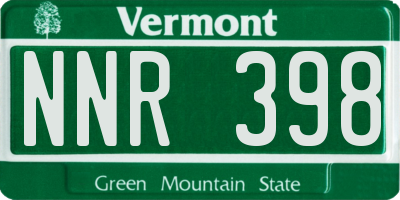 VT license plate NNR398