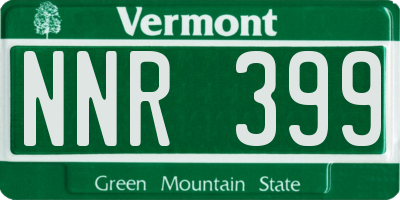 VT license plate NNR399