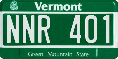 VT license plate NNR401