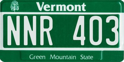 VT license plate NNR403