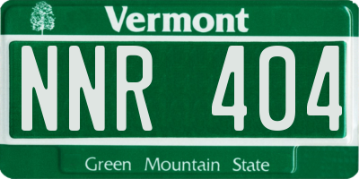 VT license plate NNR404