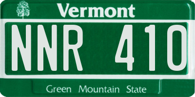 VT license plate NNR410