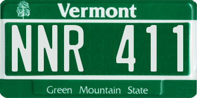 VT license plate NNR411