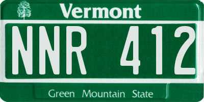 VT license plate NNR412