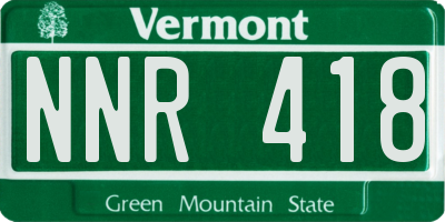 VT license plate NNR418