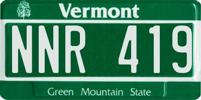 VT license plate NNR419