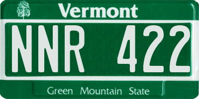 VT license plate NNR422