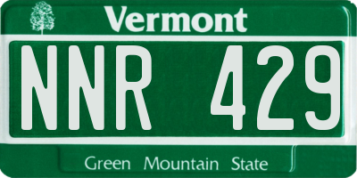 VT license plate NNR429