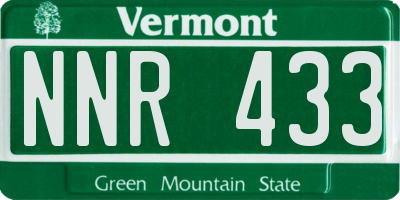 VT license plate NNR433