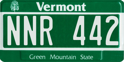VT license plate NNR442
