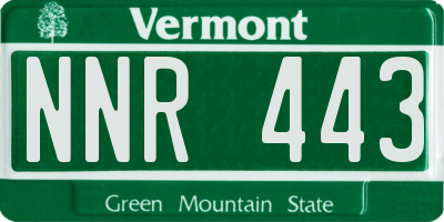 VT license plate NNR443
