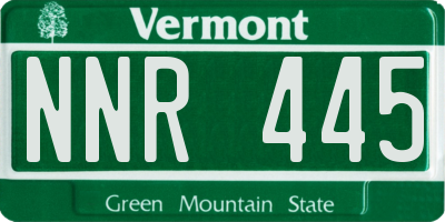 VT license plate NNR445