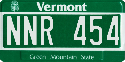 VT license plate NNR454