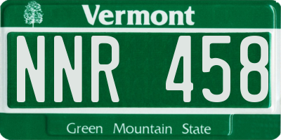 VT license plate NNR458