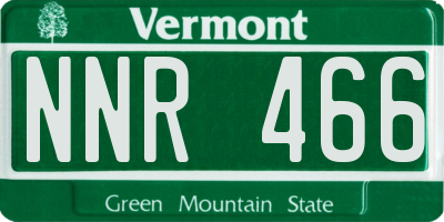 VT license plate NNR466